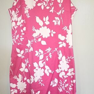 Kate Hill Pink and White Floral Asymmetrical Dress